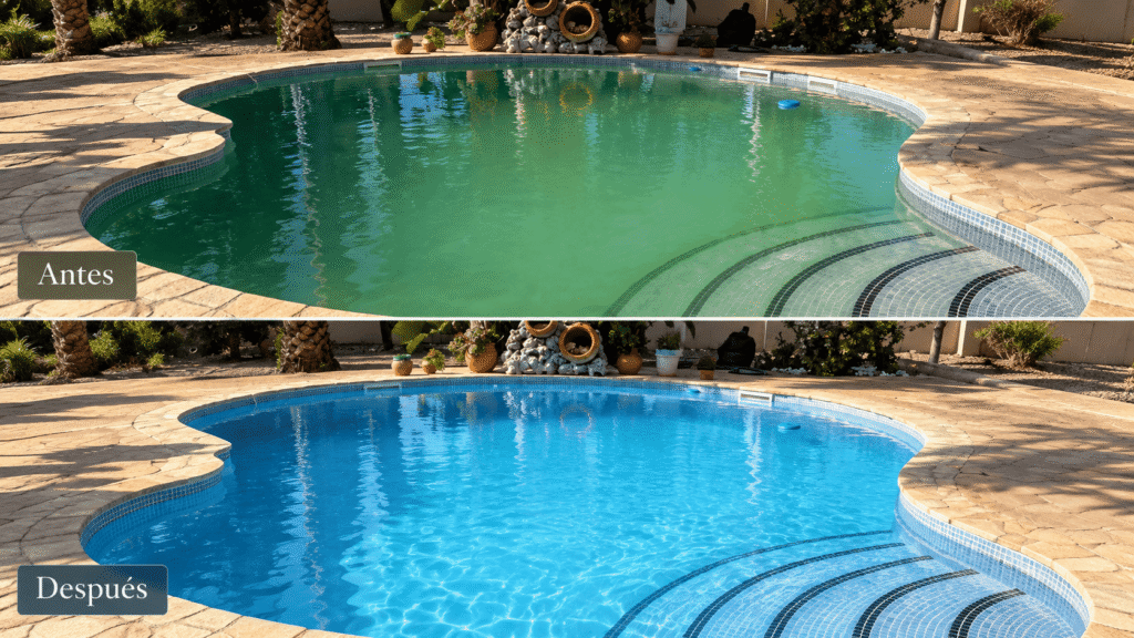 Tratamiento y recuperación del agua hasta devolverle claridad y equilibrio.